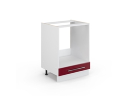 Móvel Para Forno Fame Line, 60cm Sem Pt, Vermelho Bordô Alto Brilho, Branco, Vicco