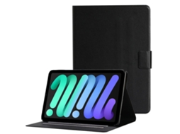 Capa para iPad Mini 6 2021/a17 Pro 2024 com compartimentos para cartões, Preta
