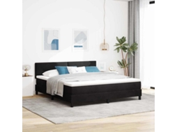 Vidaxl Cama Box Com Cabeceira Preto 180 X 200 Cm Veludo