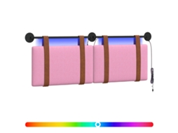 Conjunto 1 Cabeceira Suspensa Vidaxl Rosa Couro Sintético (130 X 55 X 5 Cm)