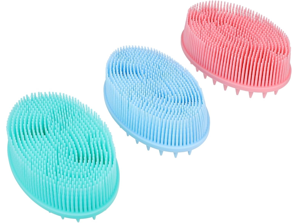 Conjunto De Escova Banho Alipis 3 Peças Para Meninos E Meninas, Ferramenta De Silicone Para Massagem E Esfoliação