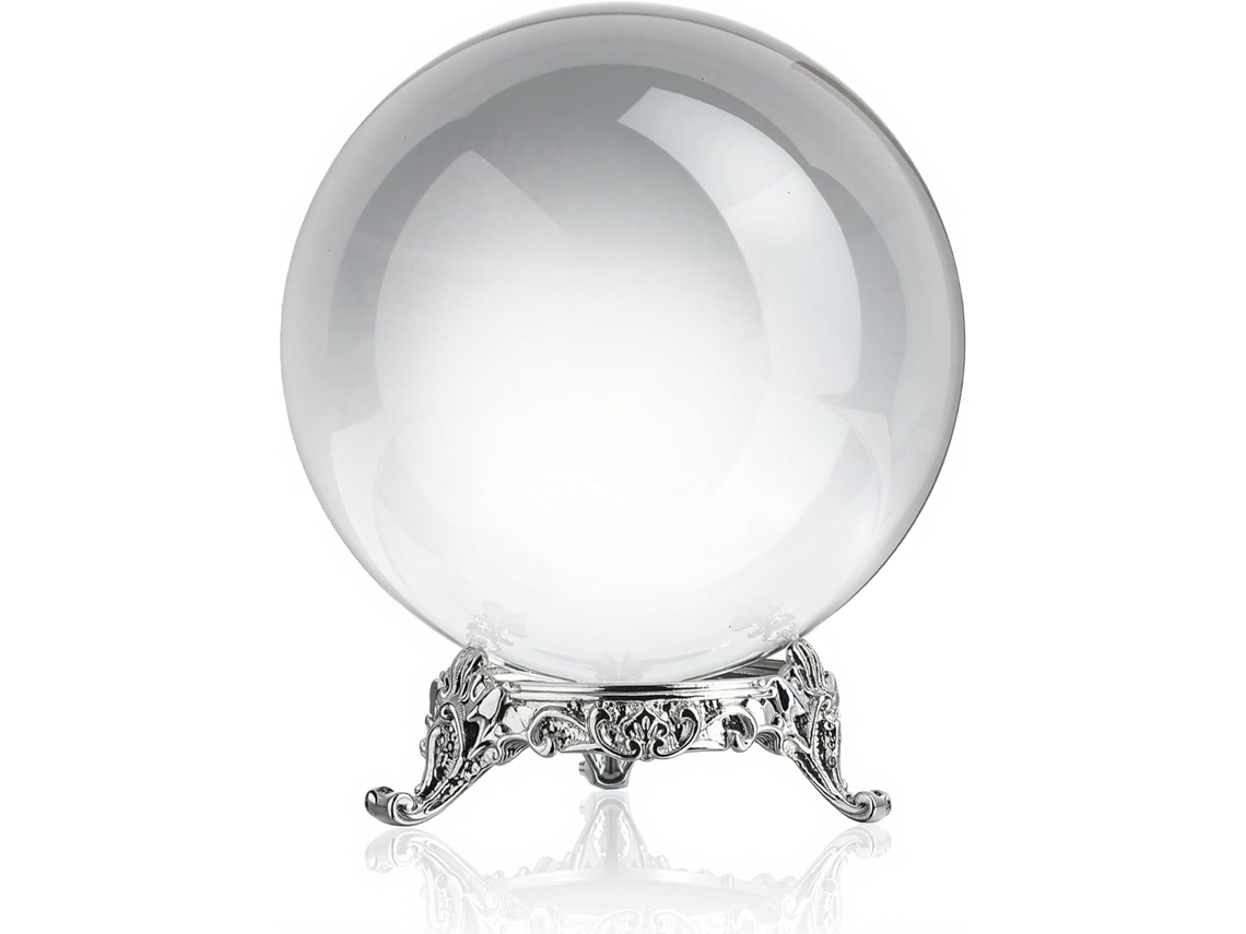 Bola De Cristal Transparente De 80 Mm Com Suporte Para Decoração De Bonne Aventure,