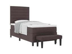 Cama Box com Cabeceira marrom escuro 100x200 cm