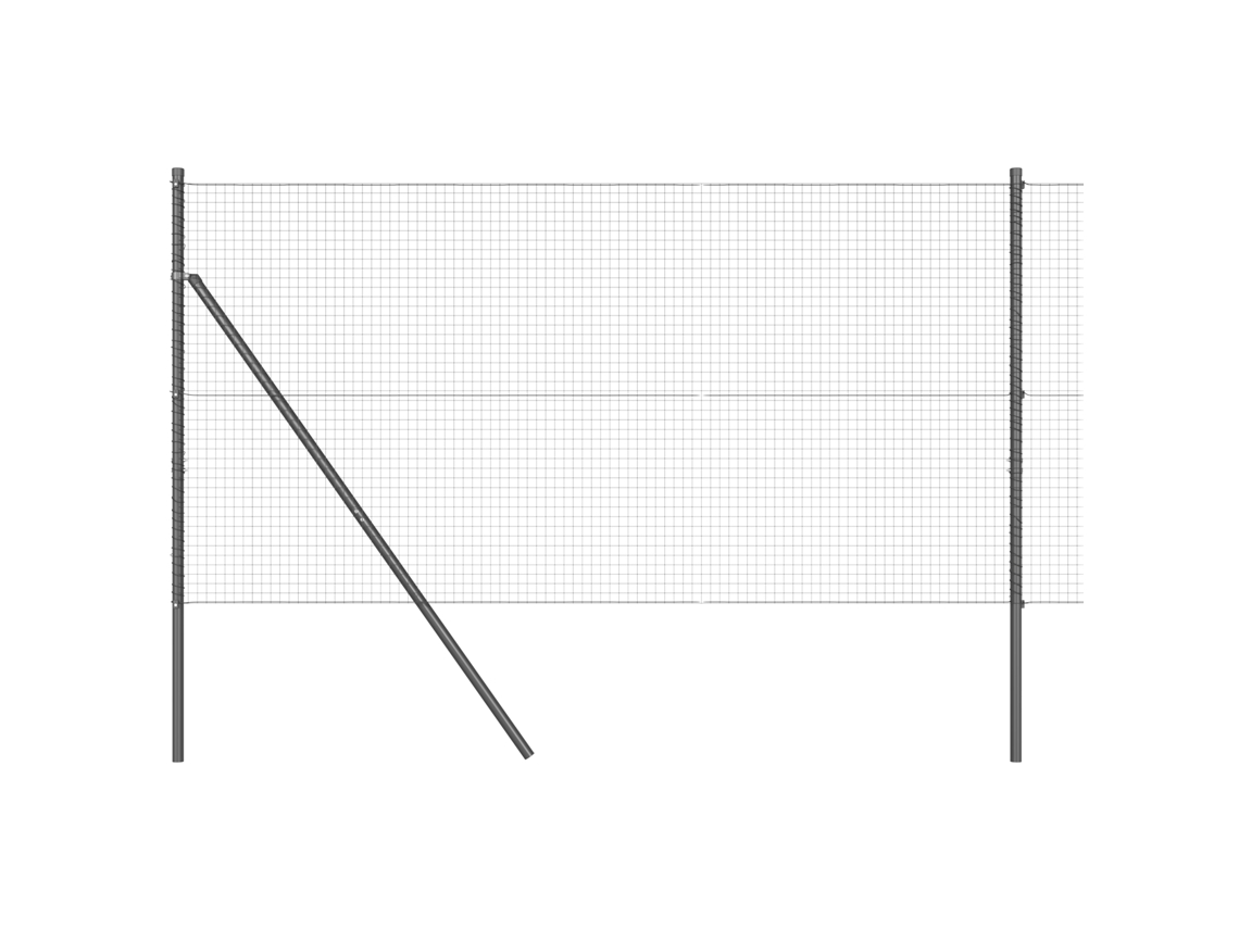 Conjunto 1 Poste De Cerca Vidaxl Cinzento Aço (50 X 1 M)