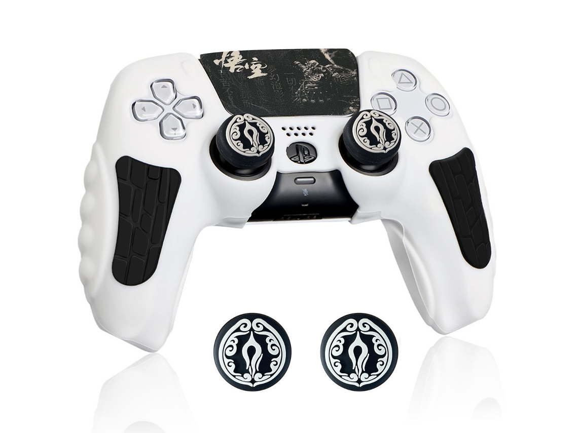 Capa De Silicone Para Controle Ps5, Com Capas De Joystick E Adesivo Para Touchpadczhhmart (branco)