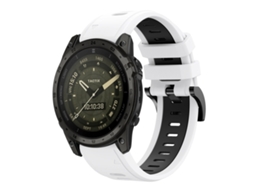 Bracelete para Garmin Tactix 7 Amoled Silicone Esportivo Duas Cores Branco + Parte Traseira XIAOMOYU (26mm)