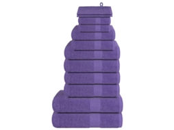 Vidaxl 12pcs Conjunto De Toalhas Frogn 360 G/m² Roxo