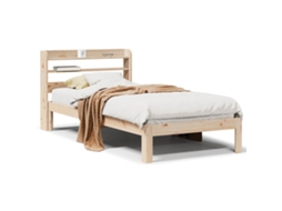 Estrutura de Cama com Cabeceira Pinho Maciço MAISON EXCLUSIVE (90x200 cm)