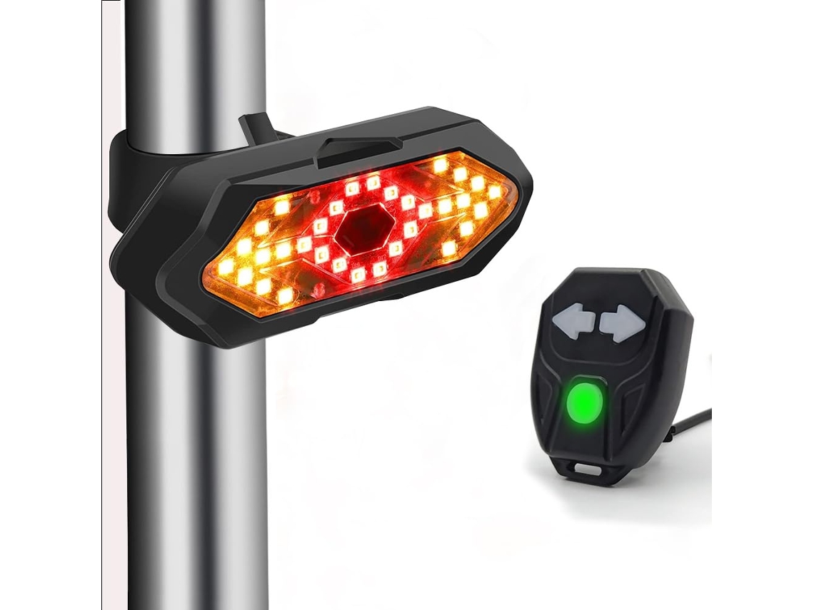 Luz Traseira Da Bicicleta - Sinais De Mudança De Direção, Controle Remoto Sem Fio (preto)