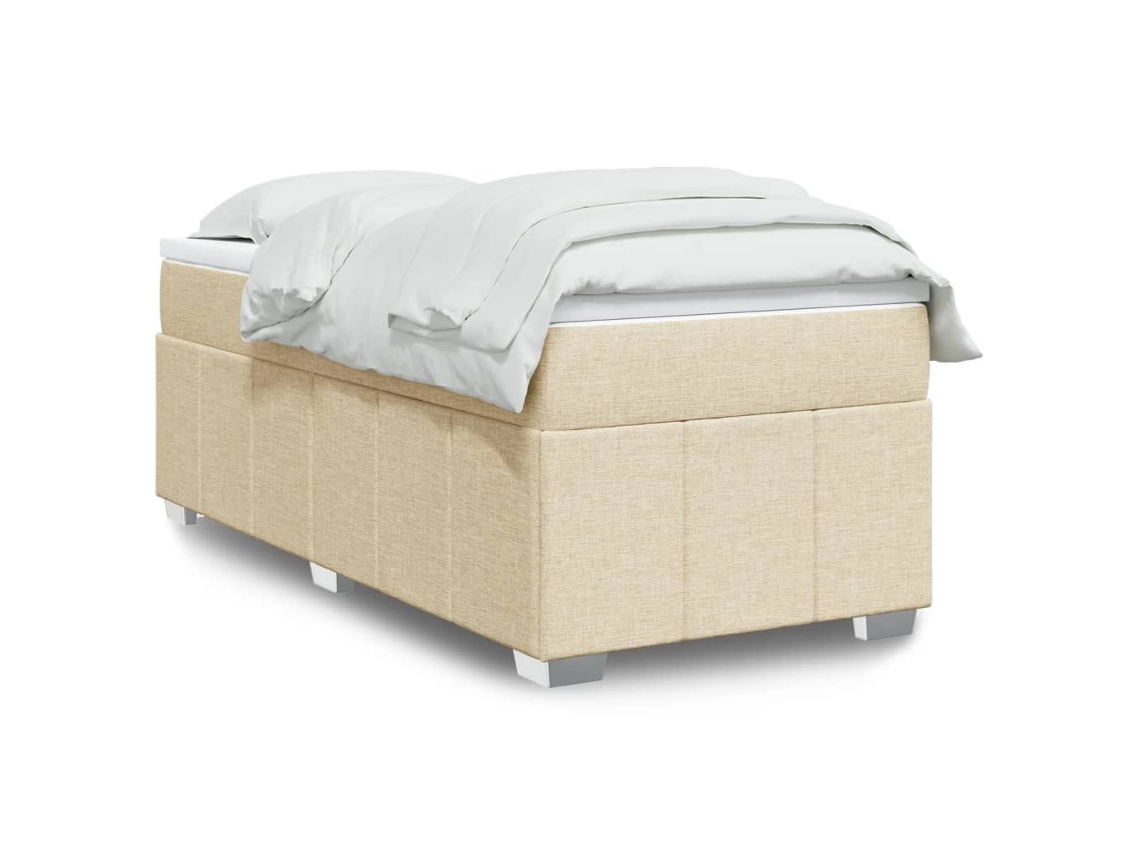 Vidaxl Cama Com Molas/colchão 80x200 Cm Tecido Cor Crème