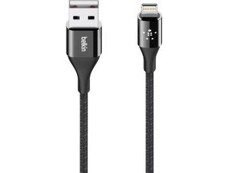 Cabo BELKIN Lightning Kevlar Lightning - USB Preto — Lightning - USB