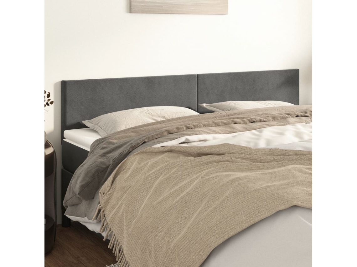 Vidaxl Cabeceiras Cinzento-escuro 180x5x78/88 Cm Veludo