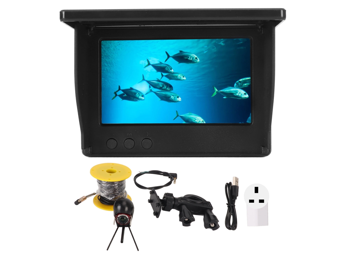 Mali rastreador de Peixes com Tela Ips 4.3 Polegadas Câmera de Pesca 195° Ângulo Amplio Ip68 Impermeável 20m Plugue Uk