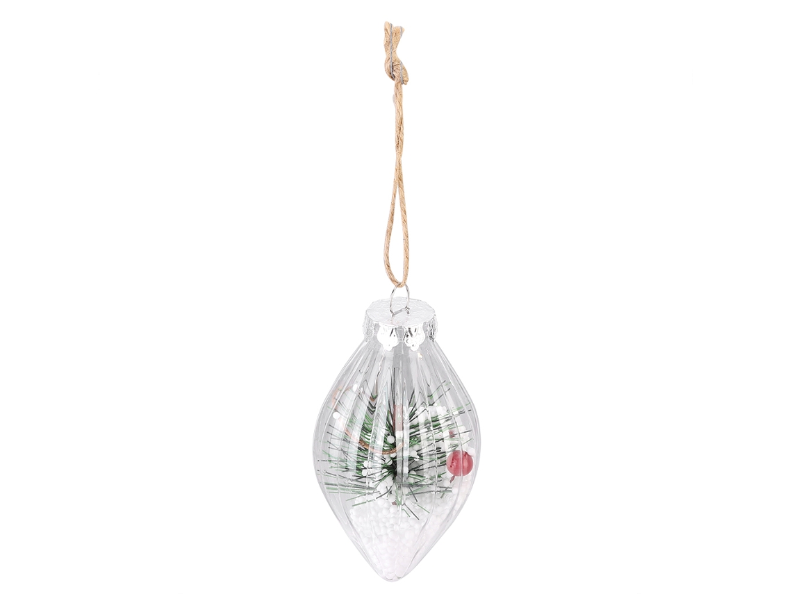 Bola De Natal Transparente Diy Com Listras Verticais Pontudas