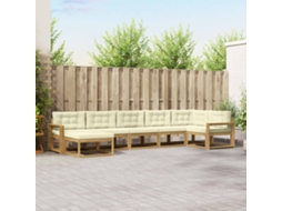 Vidaxl Conjunto De Sofás Para Exterior 7 Unid. Branco E Creme