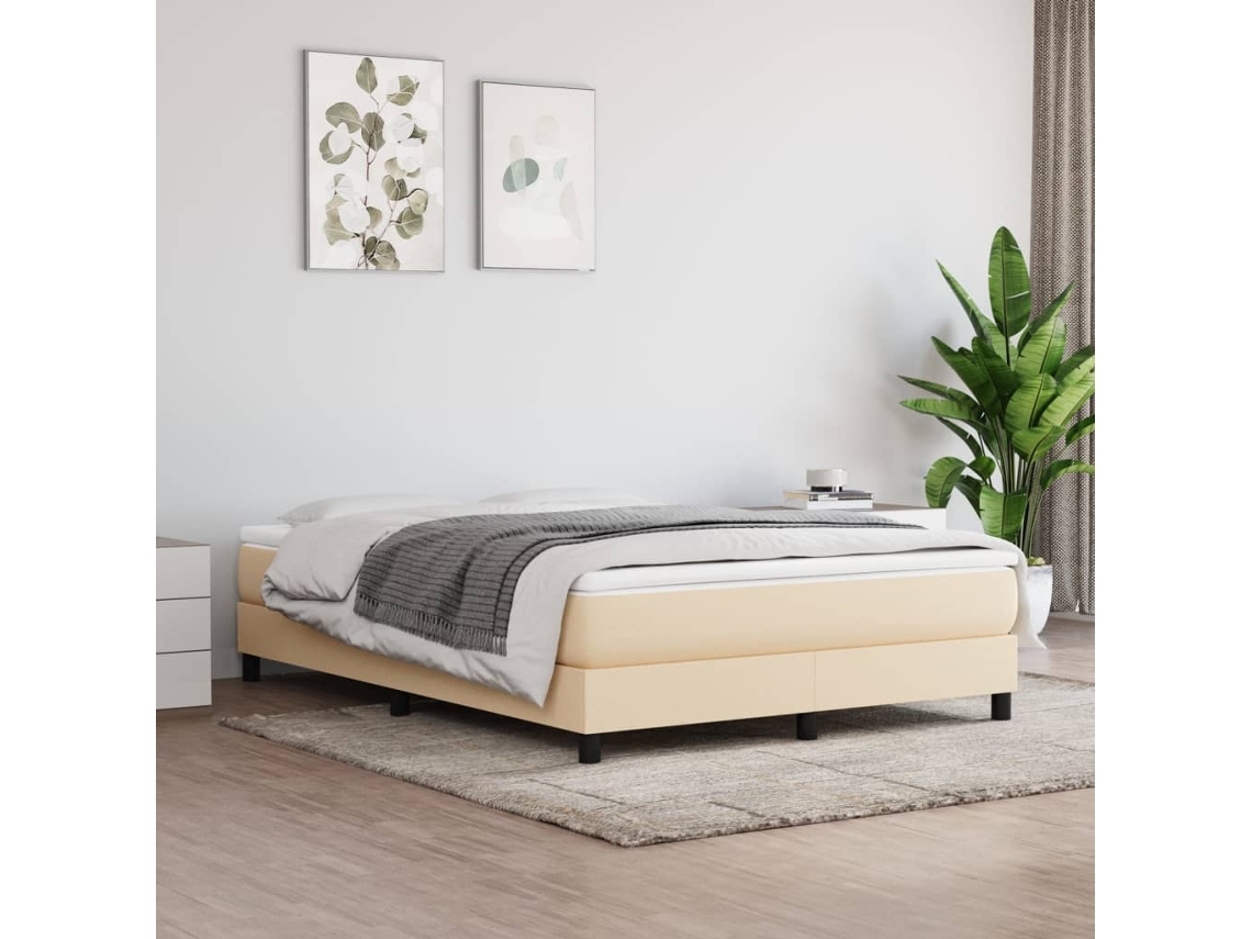 Vidaxl Colchão De Molas Ensacadas Firmeza Média 140x190x20 Cm Tecido Cor Creme