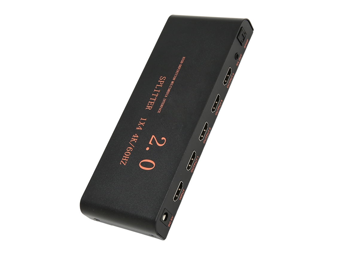 Divisor de Interface Multimídia Hd 1x4 4k 60hz 1 Entrada 4 Saídas Distribuidor Av com Plug Au S/MARCA