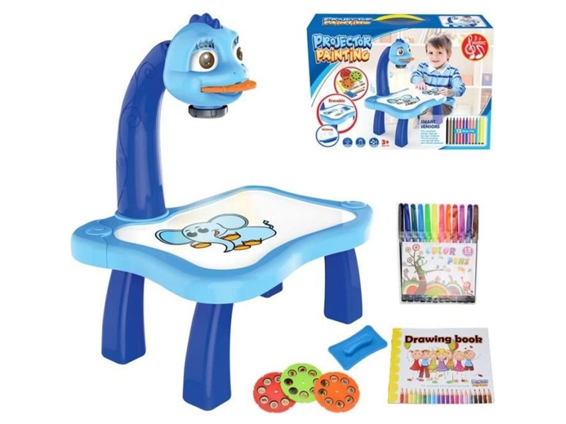 Kit de pintura azul crianças led arte mesa projetor brinquedos desenho crianças artes pintura placa artesanato a S/MARCA