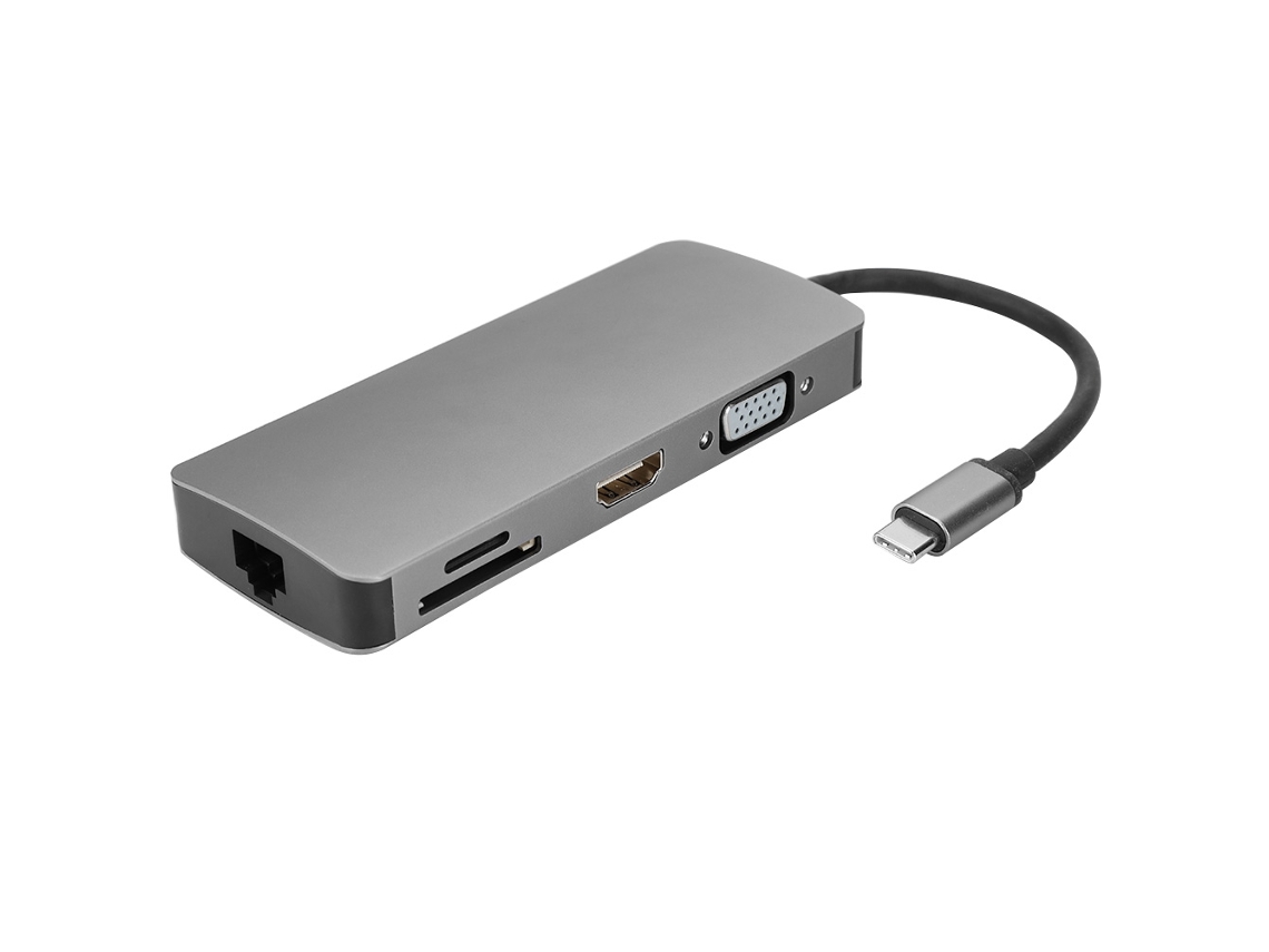 Conversor Multifuncional (conversão Hdmi Vga) Conversor Multifuncional 8 Em 1 Type-c