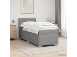 Vidaxl Cama Box Spring Com Colchão Cinzento-claro 100 X 200 Cm Tecido