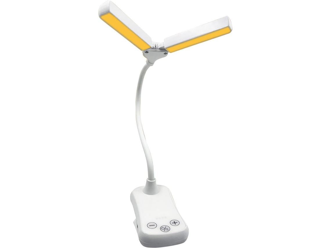 Luminária De Leitura Recarregável Com Duas Cabeças, Proteção Ocular E