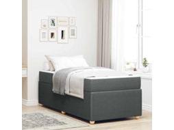 Vidaxl Estrutura da Cama com Colchão Cinza Escuro 90 X 190 Cm Tecido