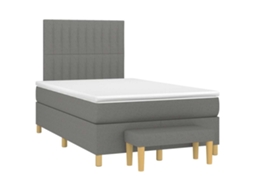 Vidaxl Cama Boxspring Com Colchão 120x190 Cm Tecido Cinzento-escuro