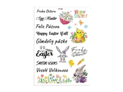 Adesivo De Velas De Páscoa Com Coelhos Ovos Coloridos Cenouras Letras Para Velas Chá Vela Fina Cilíndrica F