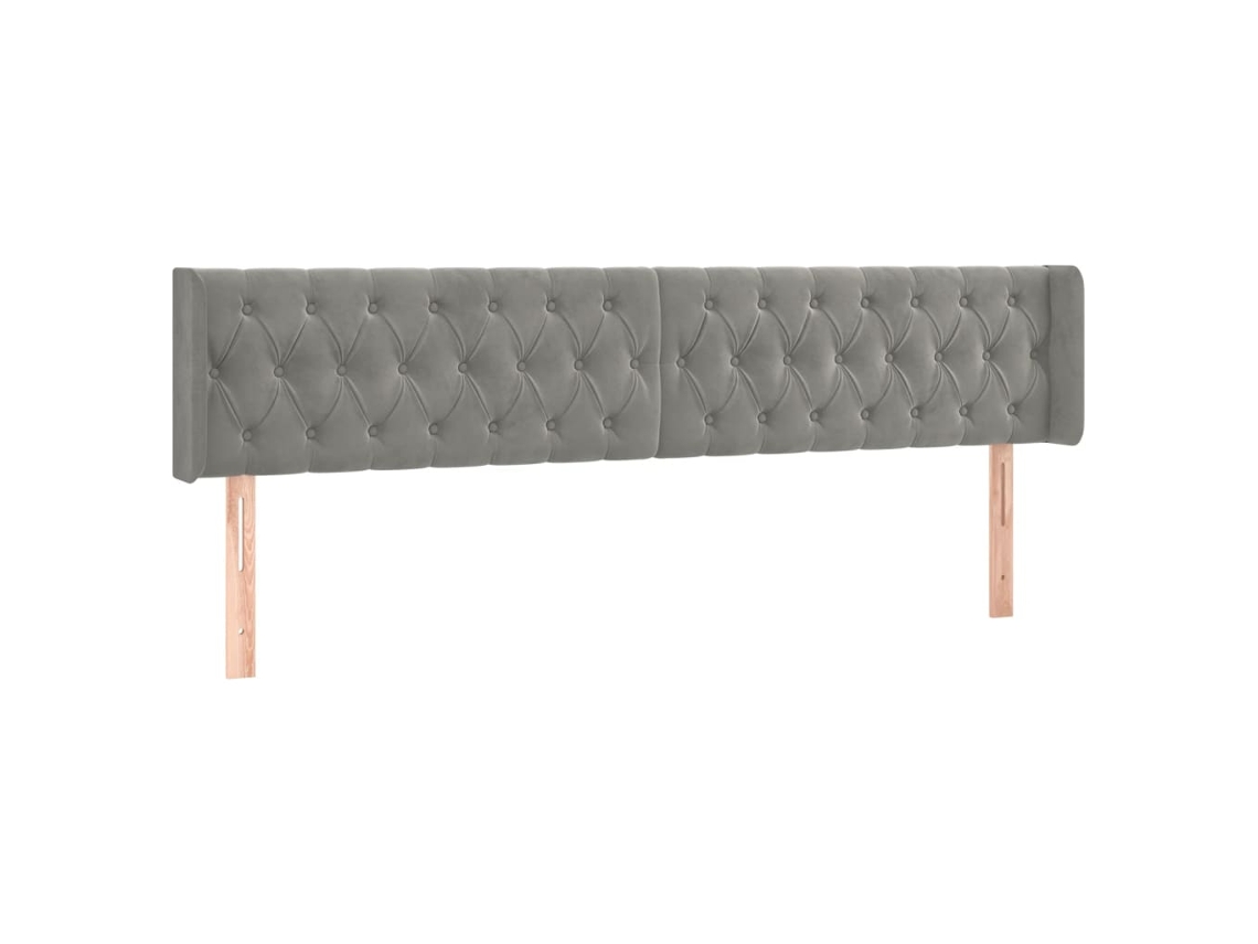 Headboard, Headboards Vidaxl Cinzeto Veludo (183 X 16 X 78/88 Cm)
