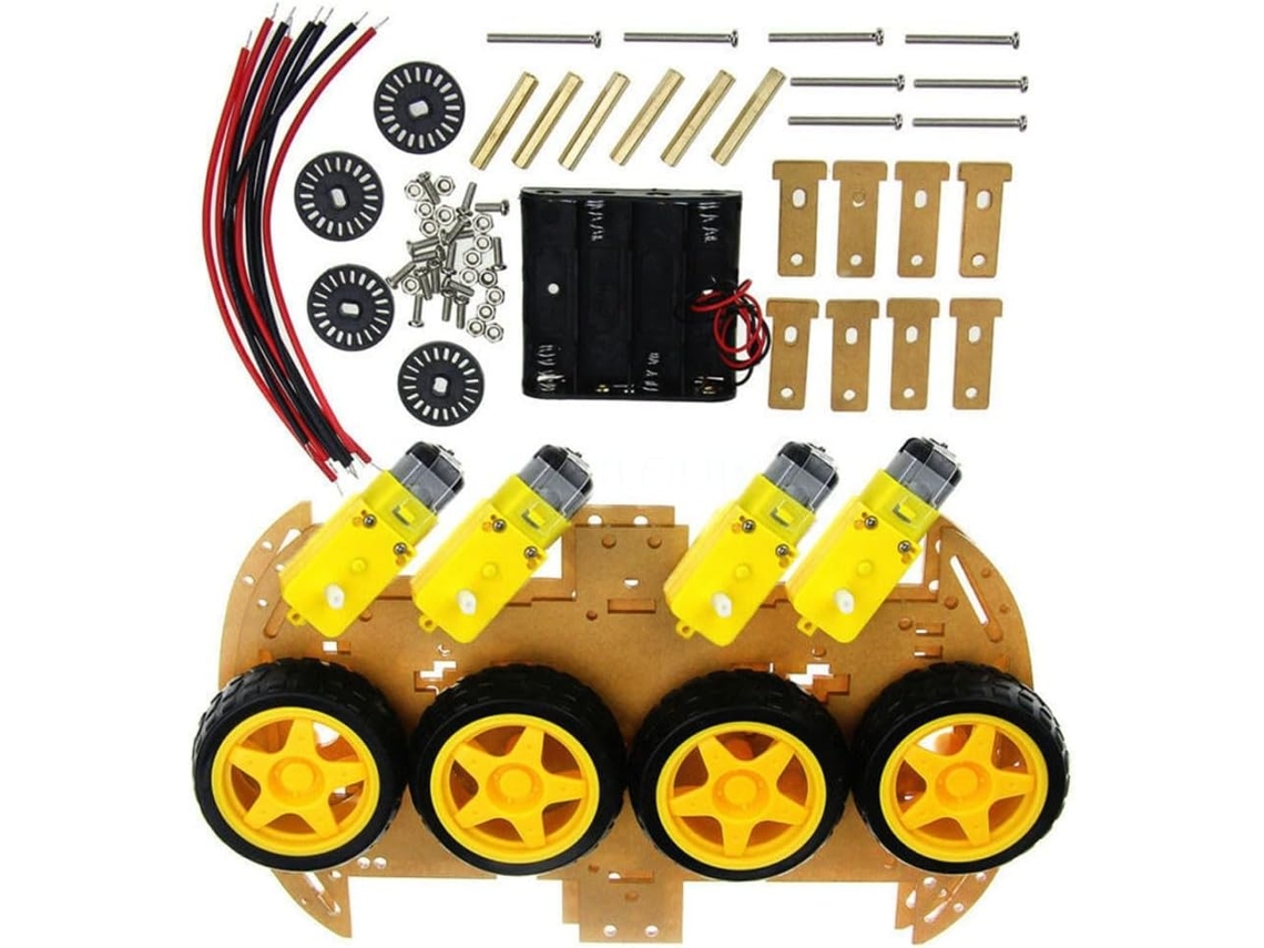 Kit De Chassi Para Carro Robô Inteligente 4wd Com Codificador