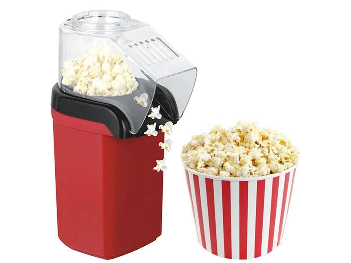Máquina De Pipoca Elétrica A Ar Quente 1200w Com Copo Medidor Para Noites De Cinema Em Casa
