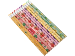 Conjunto de 36 Lápis de Cor em Formato de Frutas para Crianças em Madeira, para Desenho Artístico CHABERLU
