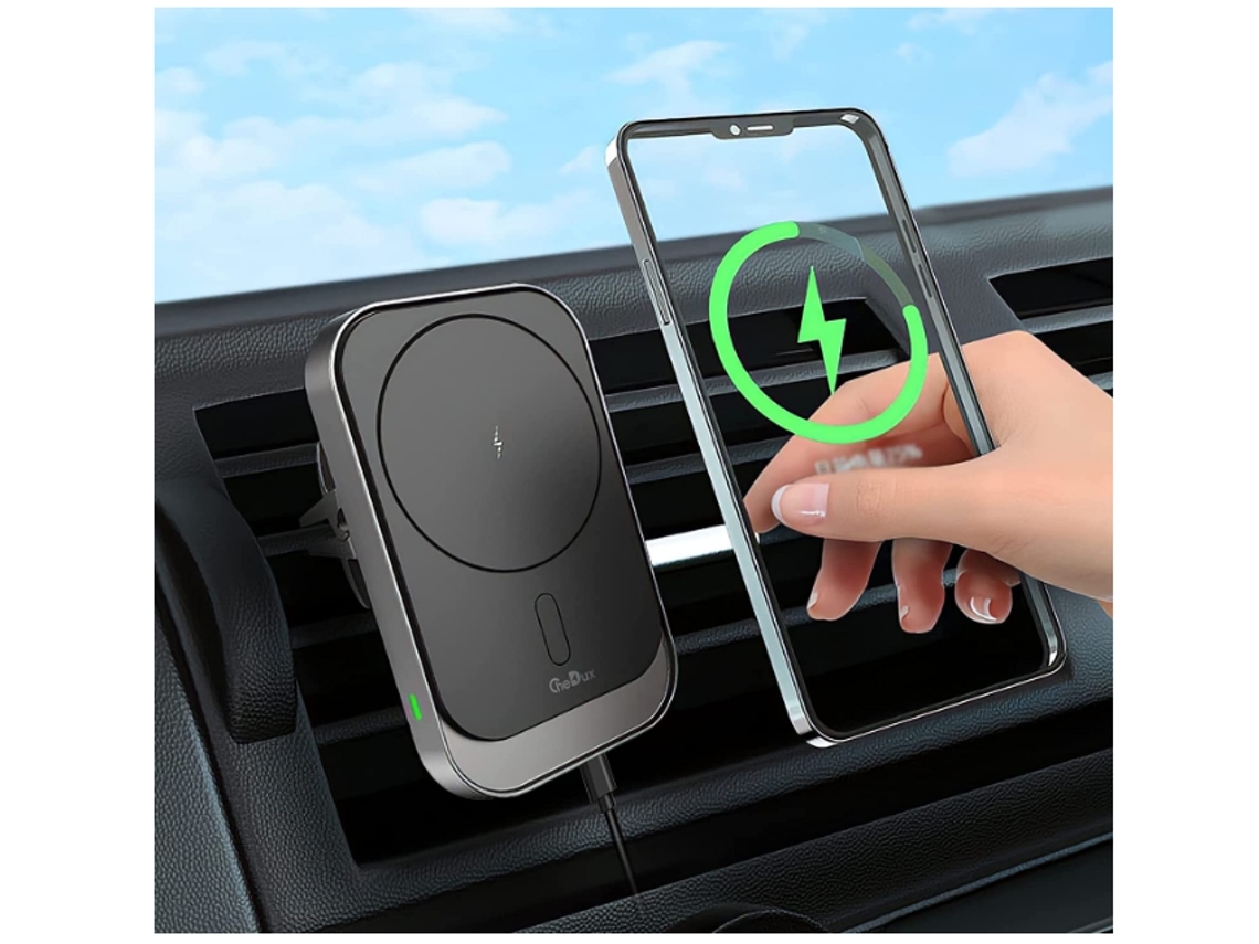 Carregador Carro Sem Android Ios Magsafe YIZHOOD Magnética Preto