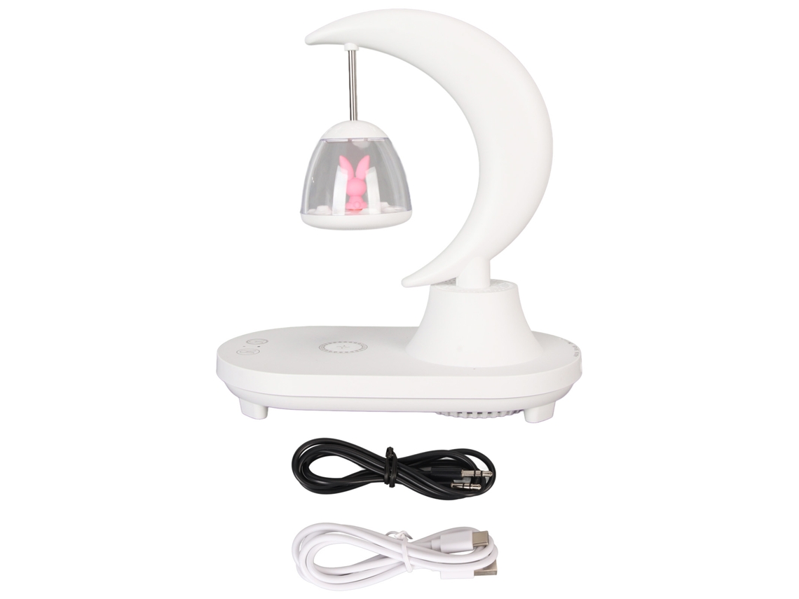 Lámpara de Mesa Led Nocturna Con Carga Inalámbrica, Altavoz Bluetooth Y 8 Modos de Color para Lectura, Habitación Infantil, Oficina o Dormitorio.