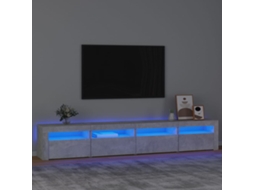 Vidaxl Móvel De Tv Com Luzes Led 240x35x40 Cm Cinzento Cimento