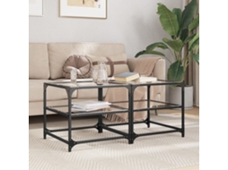 Vidaxl Mesas De Centro C/ Topo Vidro Transparente 2 Pcs 50x50x45cm Aço