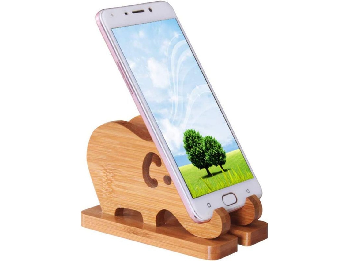 Suporte para Celular em Bambu, Compatível com Smartphones e Tablets | S/MARCA