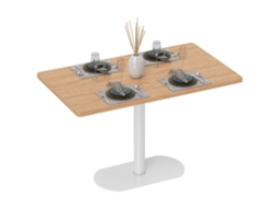 Mesa Retangular 6 Pessoas, 120x70x75 Cm, Tampo E Pés Espessos, Carvalho Branco