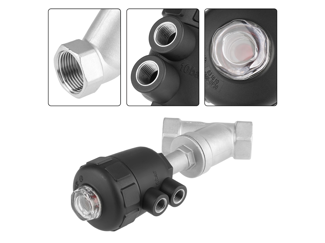 Válvula Angular De Banco Aço Inox Dn25 Pneumática