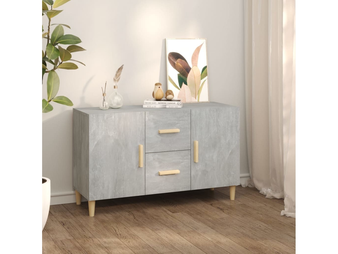 Vidaxl Aparador 100x36x60 Cm Derivados De Madeira Cinzento Cimento