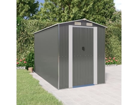 Abrigo VIDAXL (192 x 357 x 223 cm - Aço - Cinzeto)