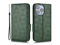 Capa Quedas Para Iphone 15 Pro Pele Sintética Verde