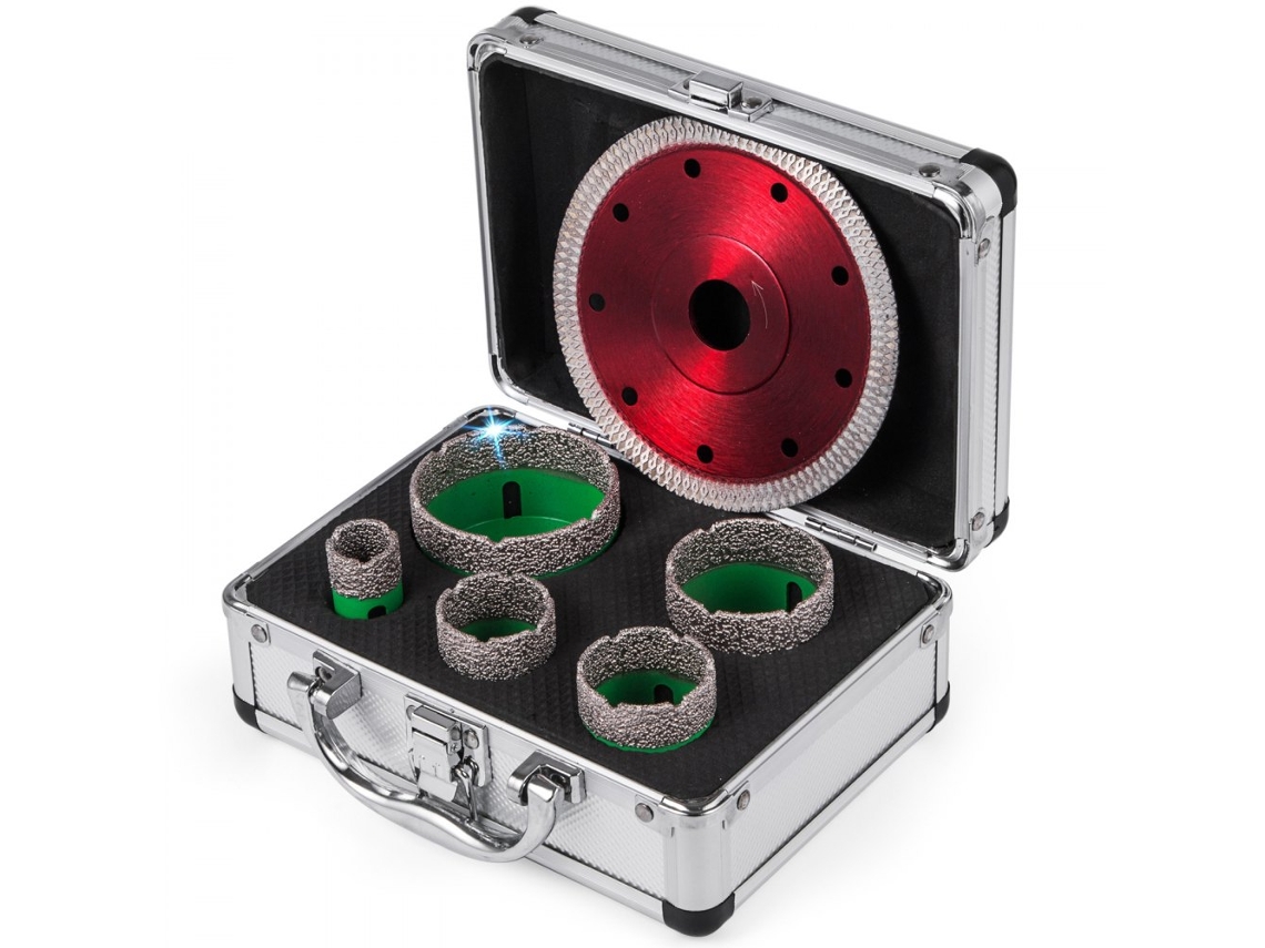 Conjunto De Serra Copo Diamante Profissional 5 Peças M14 Para Materiais Duros Tekmaquinas