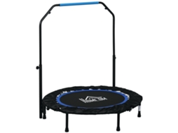 Cama Elástica De Ginástica Dobrável Com Guidão Ajustável, Ø102x123a Cm, Suporta Até 100 Kg, Preta/azul
