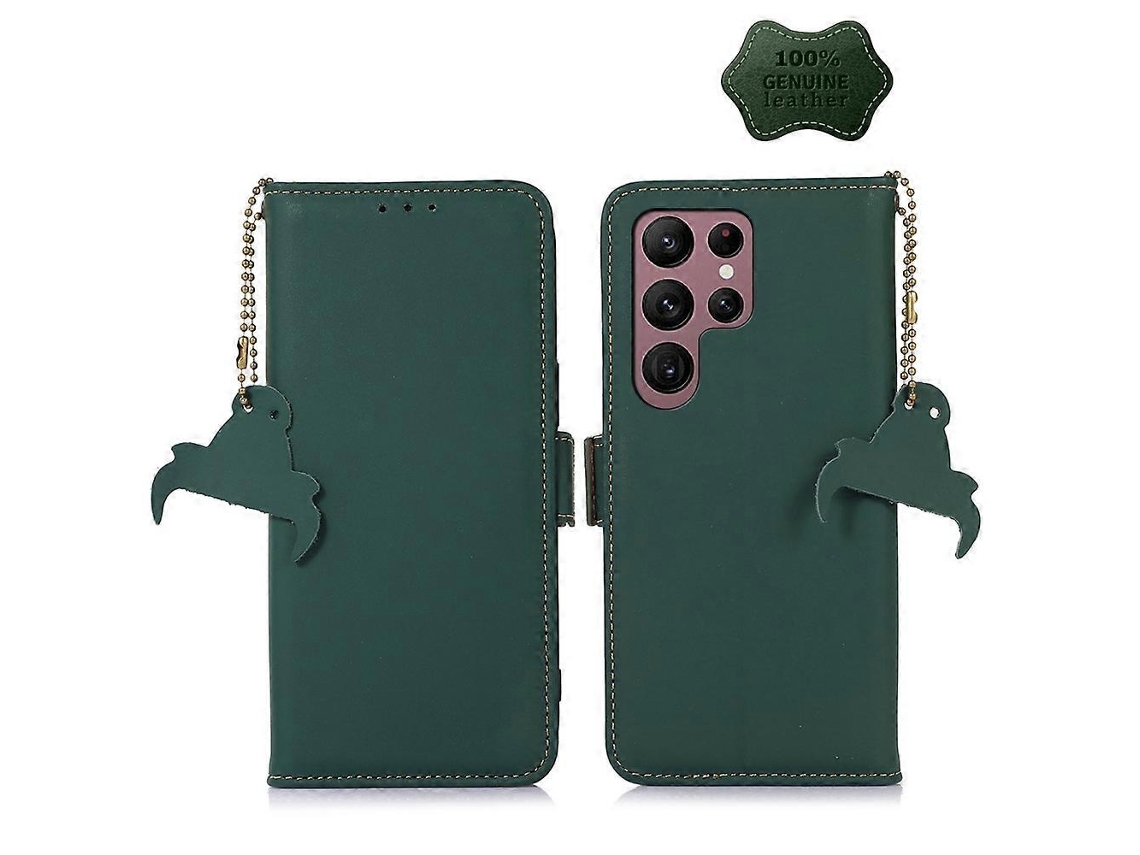 Capa De Couro Magnética Rfid Para Samsung Galaxy S23 Ultra 5g