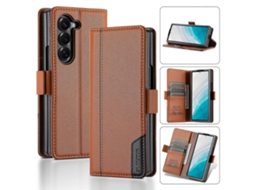 Capa De Couro Com Costura Rfid N.bekus P3 Para Samsung Galaxy Z Fold6