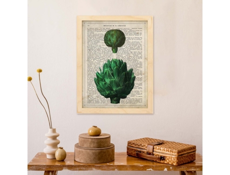 Pôster De Alcachofra. Frutas E Legumes Com Definições. Ilustrações Alimentares Vegetarianas.