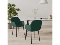 Vidaxl Cadeiras De Jantar 2 Pcs Veludo Verde-escuro