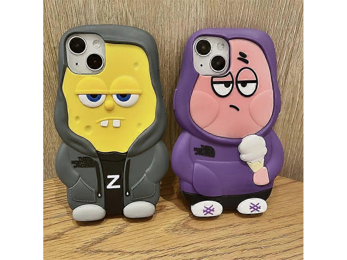 Belém's Shop-capa De Celular De Boneca Apple Compatível Com Iphone 15/14 Pro Max, Xs/xr, Com Personagens Bob Esponja E Patrick Estrela