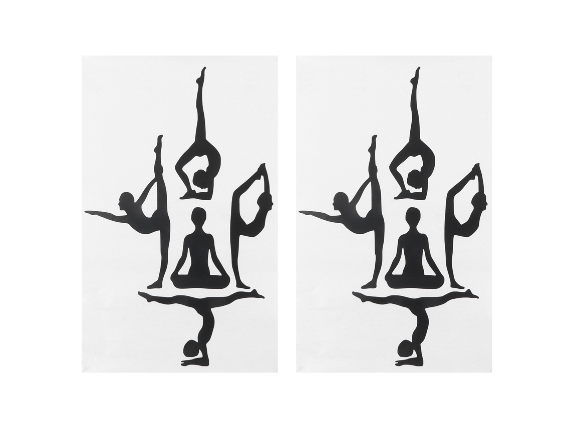 Adesivos de Poses de Yoga para Parede 2 Conjuntos
